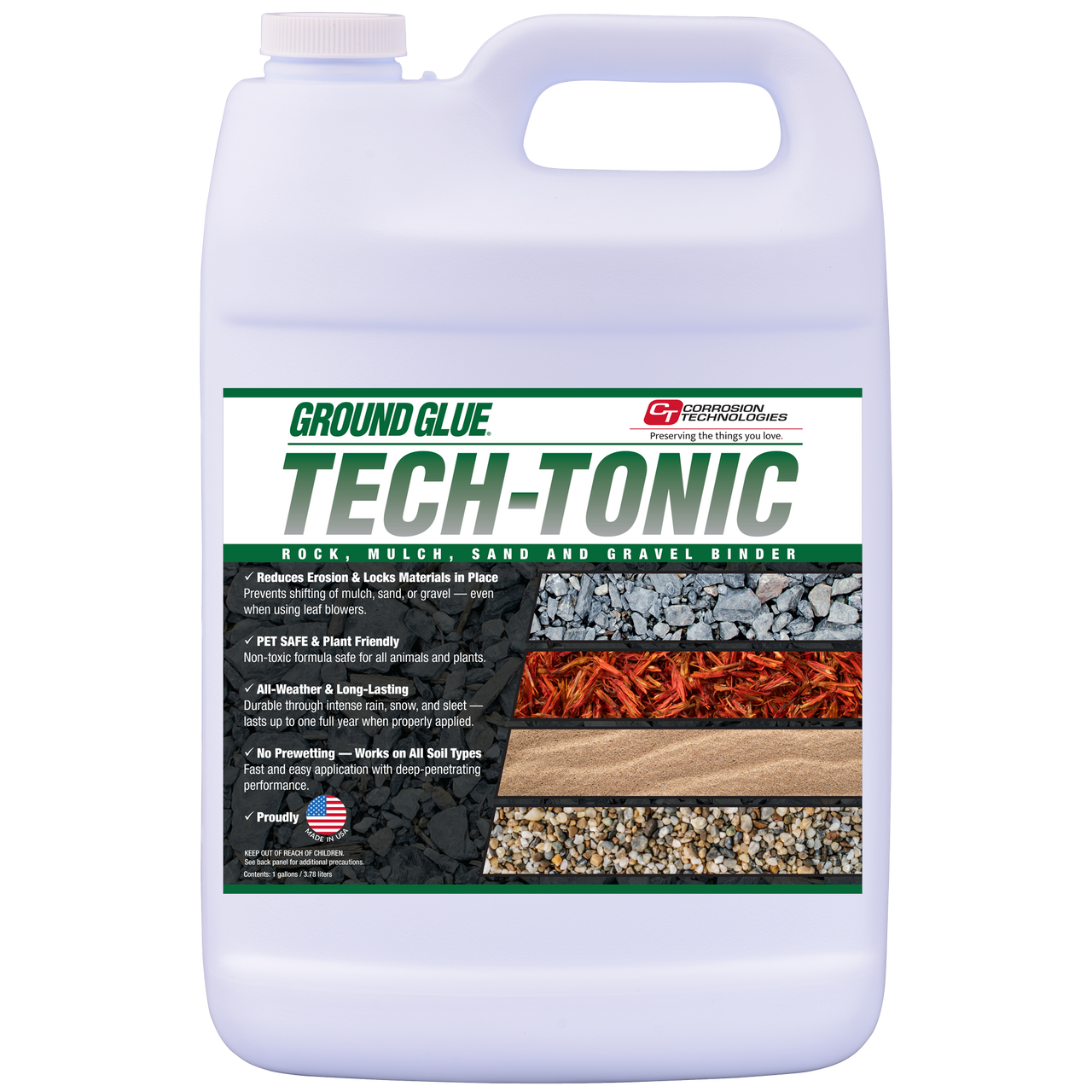 Ground Glue Tech-Tonic Rock, Mulch, Sand and Gravel Binder