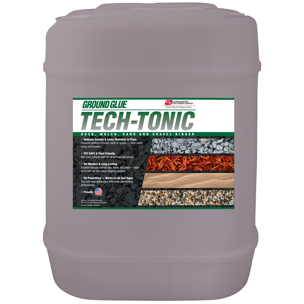 Ground Glue Tech-Tonic Rock, Mulch, Sand and Gravel Binder