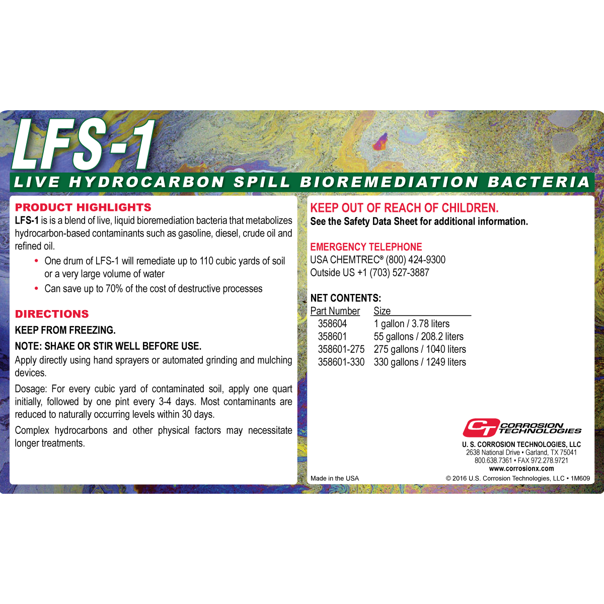 LFS-1 oil spill bio-remediation
