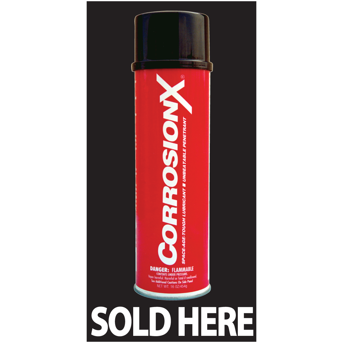 Retail door sticker "CorrosionX Sold Here"