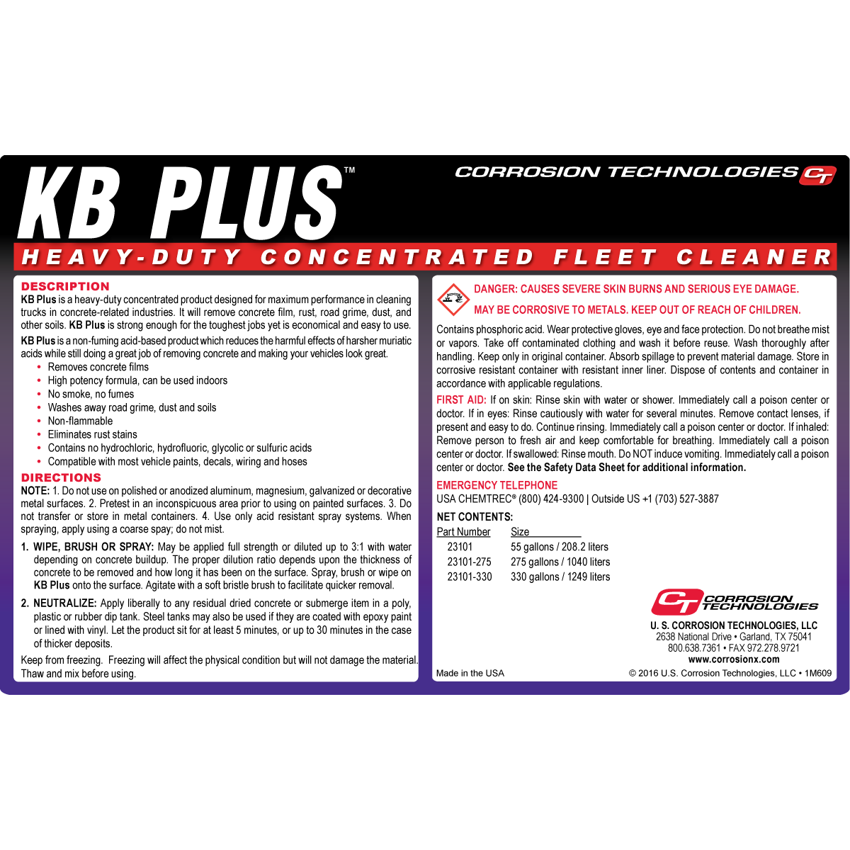 Limpiador concentrado para flotas de servicio pesado KB Plus