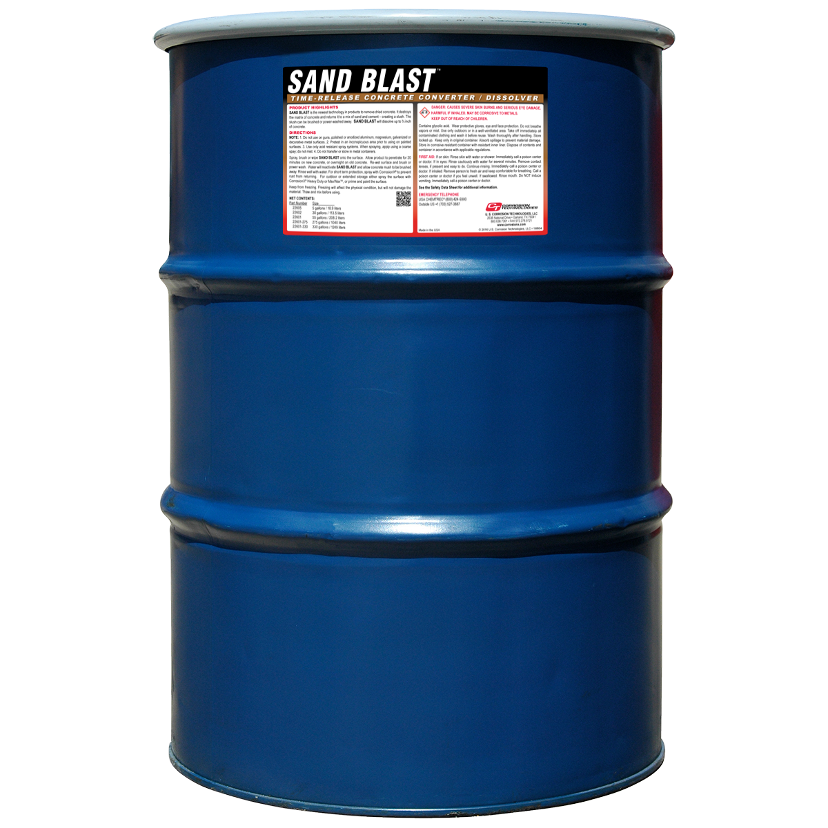 Sand Blast time release concrete remover Corrosion Technologies