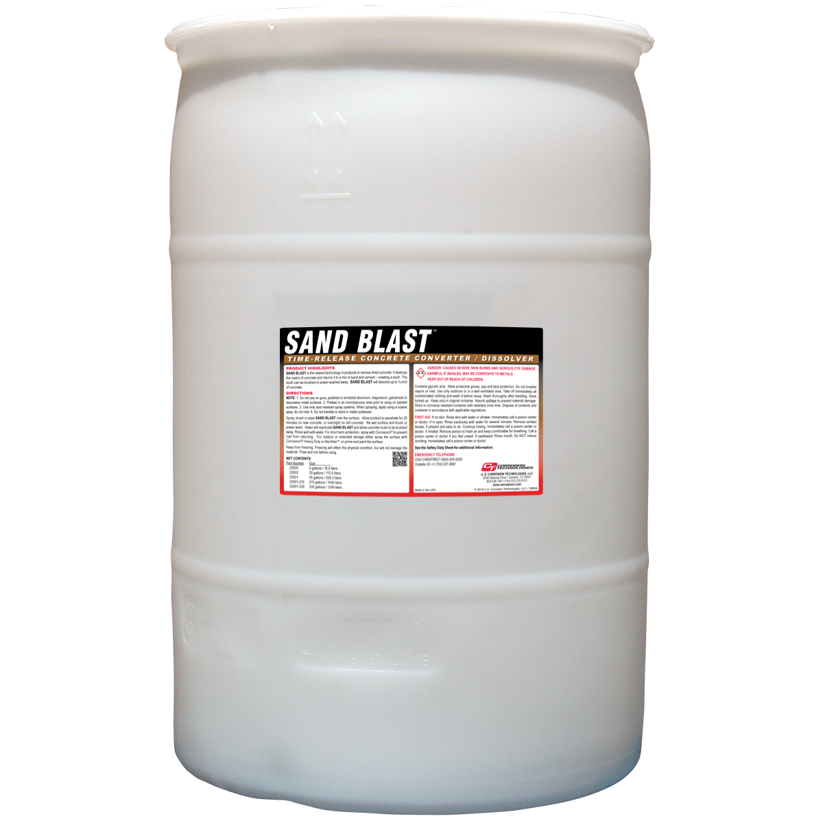 Sand Blast time release concrete remover Corrosion Technologies