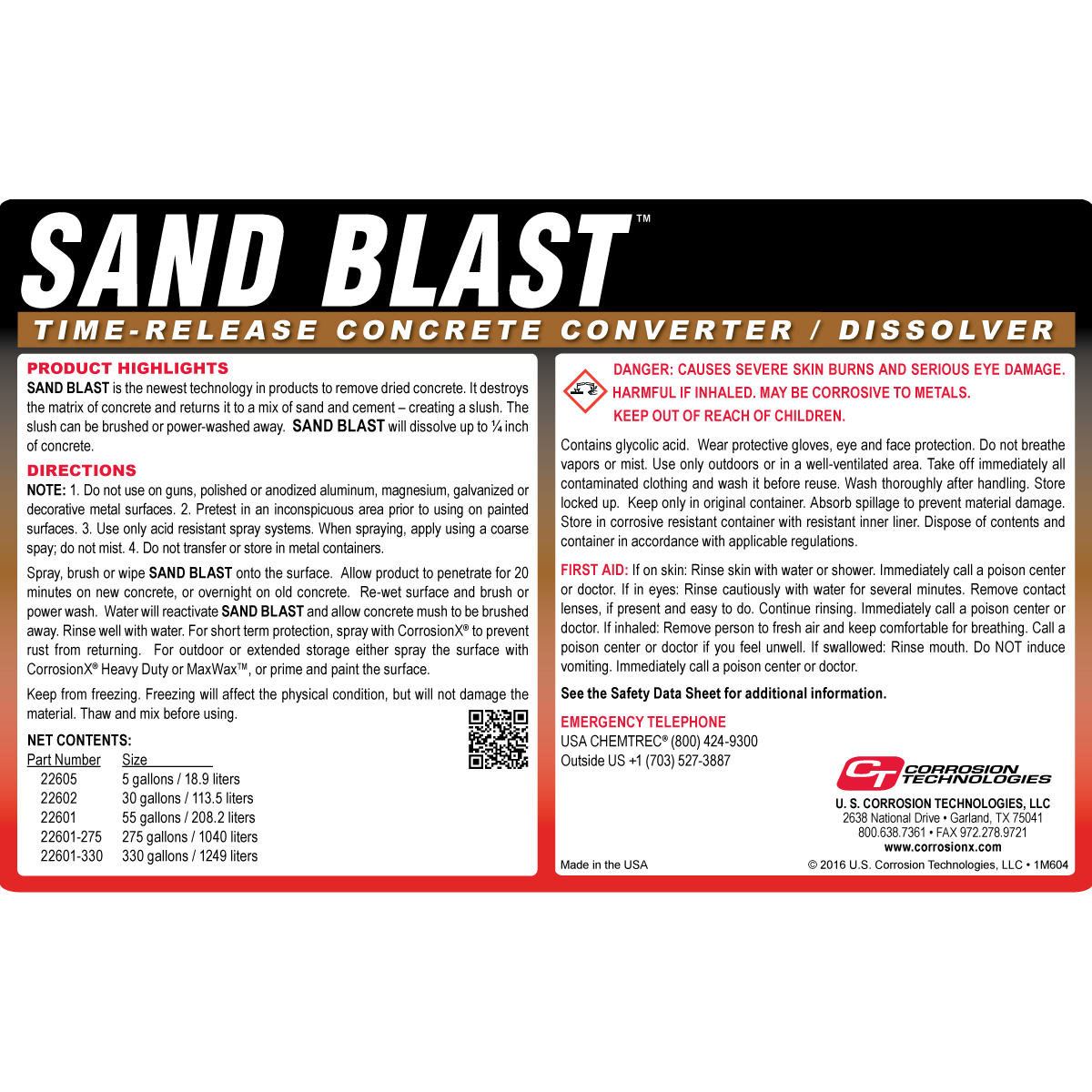 Sand Blast time release concrete remover